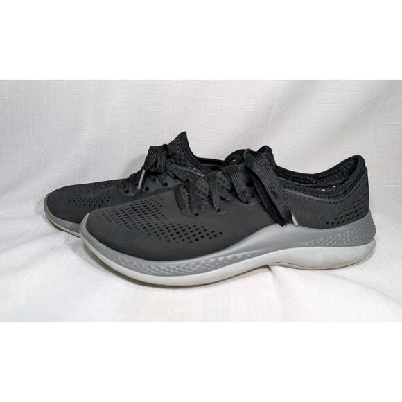 CROCS LiteRide 360 Pacer Sneakers Lace-up Shoes women’s 8 Black Gray 206705 - Picture 2 of 7